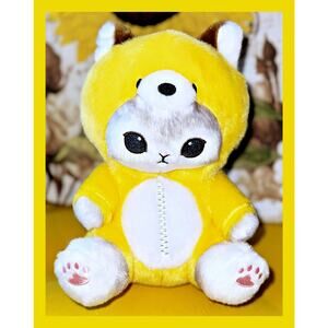 Japan mofusand Chubby Potetama Plush Toy Doll Fox Cat Kitsune Nyan Gray 7.5"